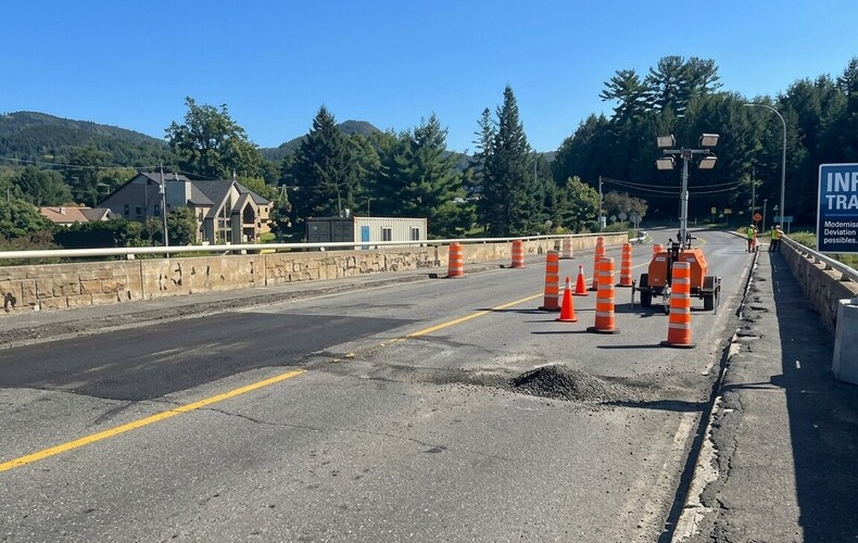 Travaux au pont Alary à Sainte-Adèle